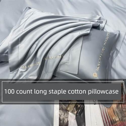 采购产品100支长棉质枕套，一对棉质枕套，夏季家用枕套，48X74Cm