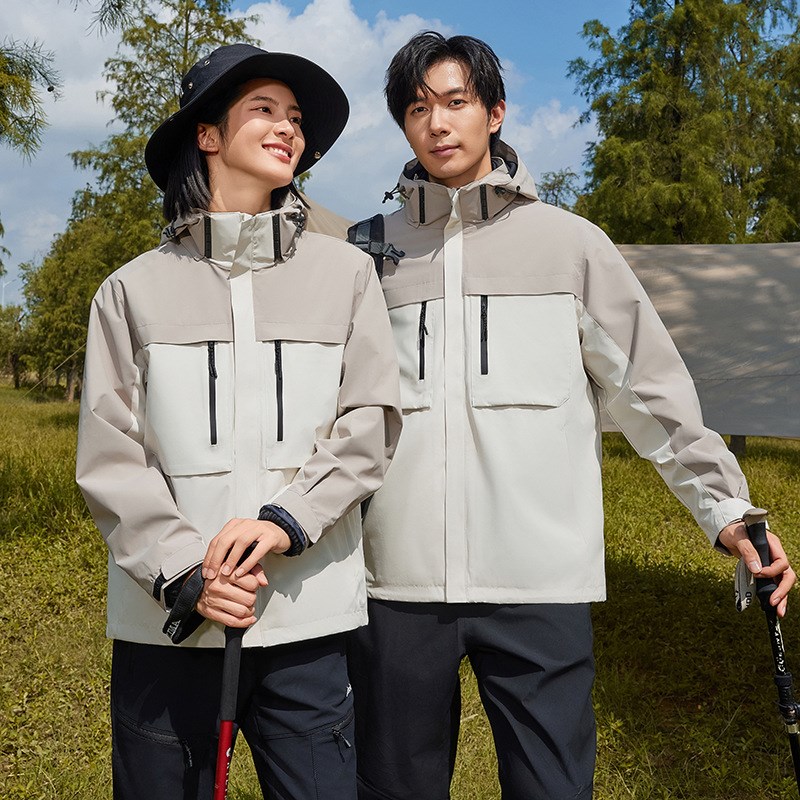 户外防水风登山服拆卸订做工作服三合D一两件套冲锋衣定制印字log