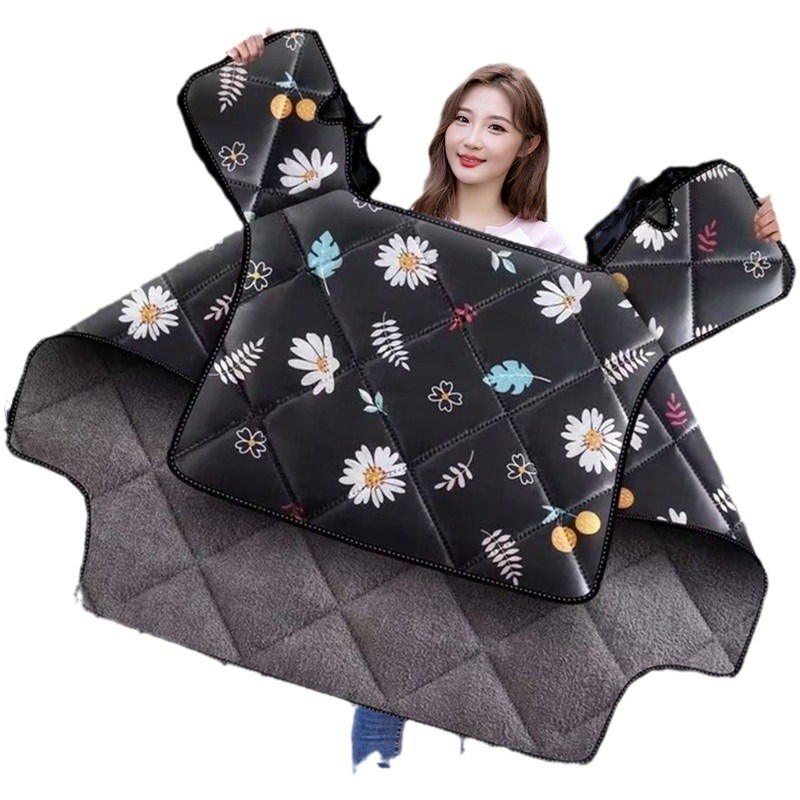 电动车挡风被冬季加绒保暖加厚电瓶车防水挡N风衣三轮踏板车防风