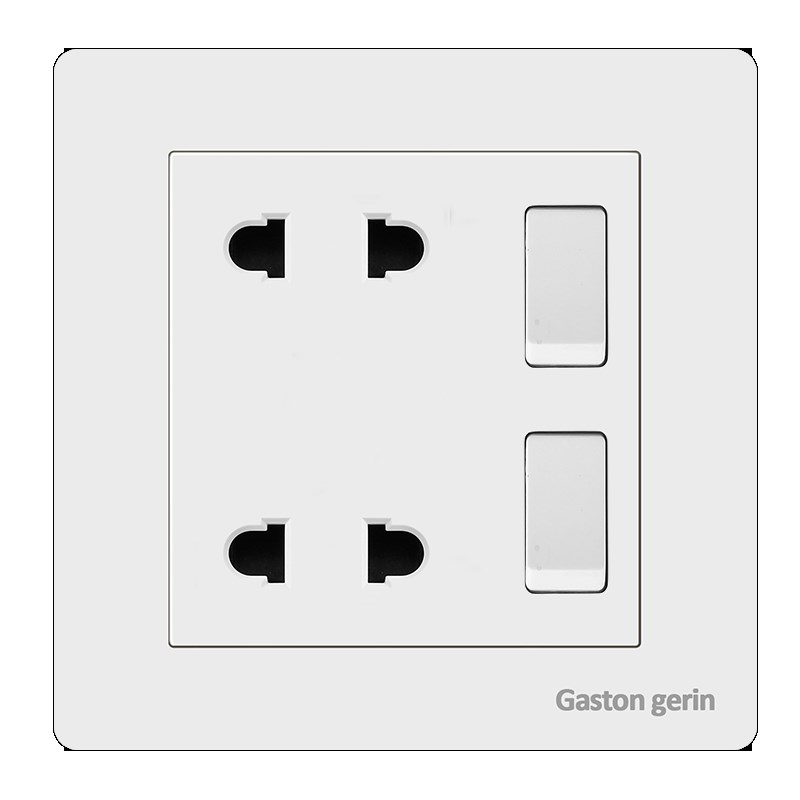 86型暗装二开单控4孔四孔插座二二2插面板二极多孔四眼插座带开