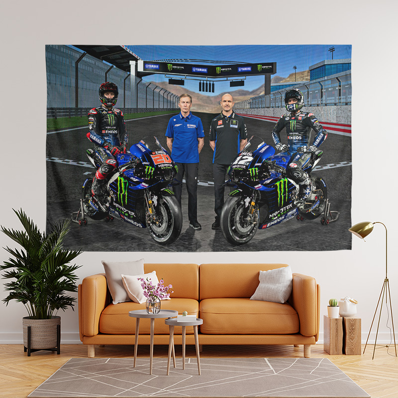 魔爪MOO机车摩托赛车车队周边装饰海报背景墙布挂布挂毯