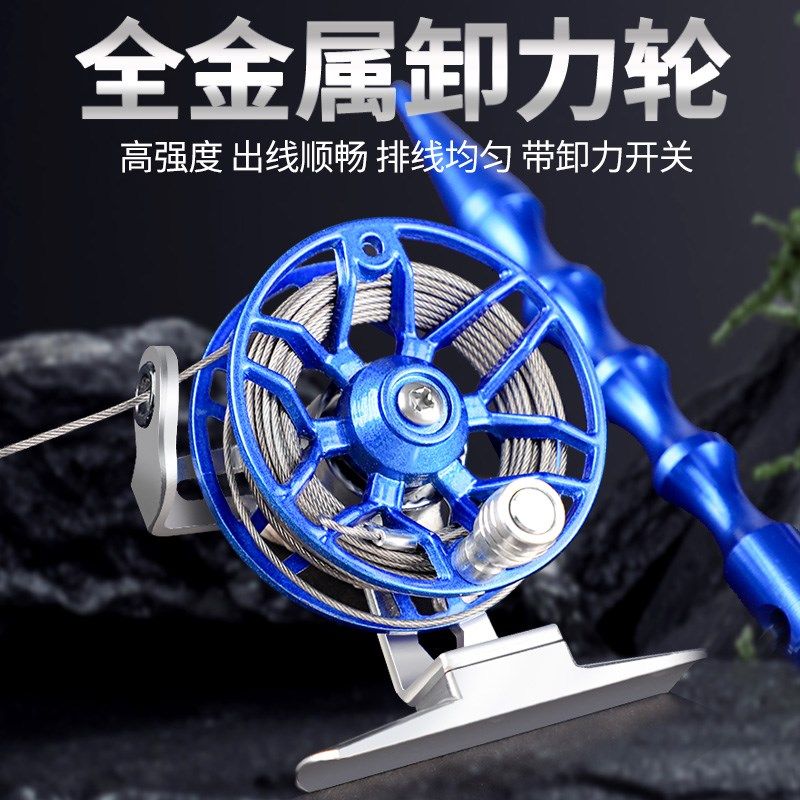 路亚活鱼扣登山鱼锁小黄鸭控鱼锁鱼器鱼扣不锈钢活鱼锁软钢丝绑绳