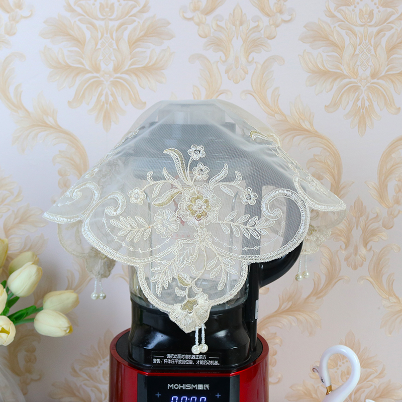 欧式蕾丝钉珠多用盖布艺榨汁机破壁机料理机电话机茶盘防尘盖布巾