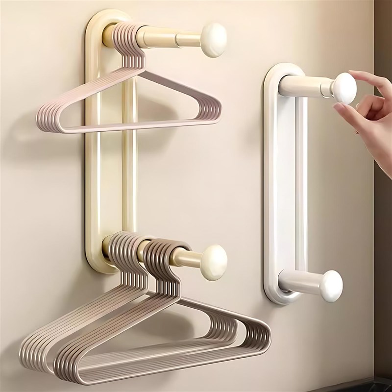 衣架收纳神器家用阳台放挂衣架墙上壁挂挂杆Q整理架晾衣架置物架