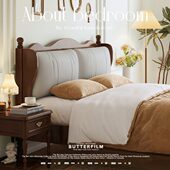 法式 复古床软包1.5M1.8M双人床主卧温莎床中古风北欧实木床小户型