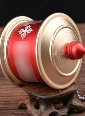 手摇转动 用品黑色手摇激光雕刻家居摆件随身携带红色 转桶筒合金