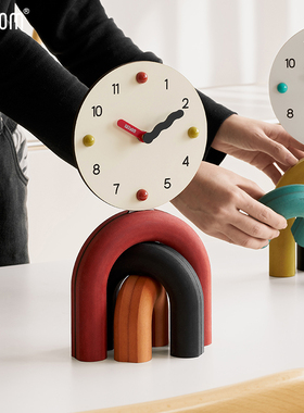 WOZOOM家居饰品客厅桌面摆件电视柜玄关创意家用简约座钟装饰品