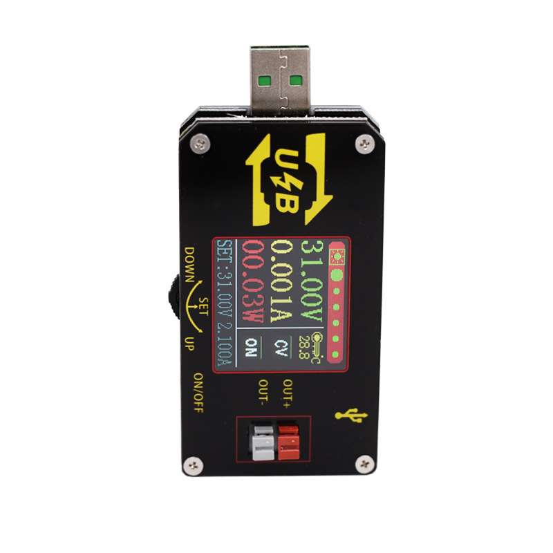 USB彩屏电源升降压模块恒压恒流5V转9V12V24VUSB升压线电压转换器