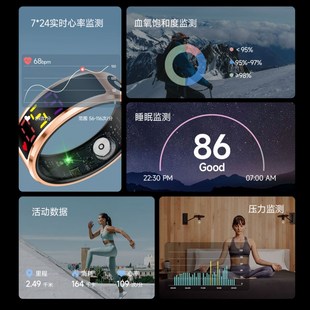 R12智能戒指彩屏显示心率血氧运动睡眠多功能监测防水智能指环