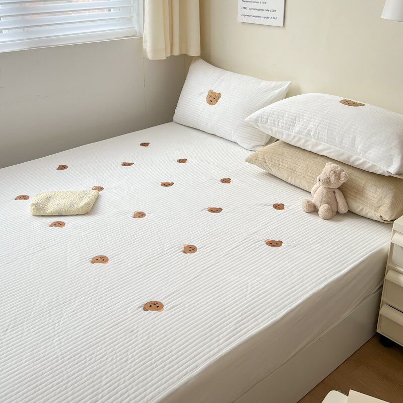 冬季韩国宝宝绒绗缝床笠单件法兰绒三件套保暖珊瑚绒夹棉床单加厚