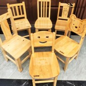 儿童熊猫小椅子实木靠背椅家用幼儿园椅子坐椅凳子笑脸椅宝宝板凳