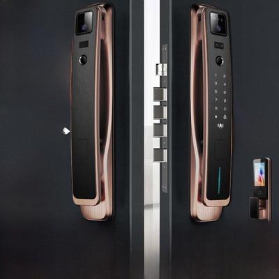 双开门人脸识别智能大门锁 指纹锁家用别墅防盗门猫眼电子密码锁