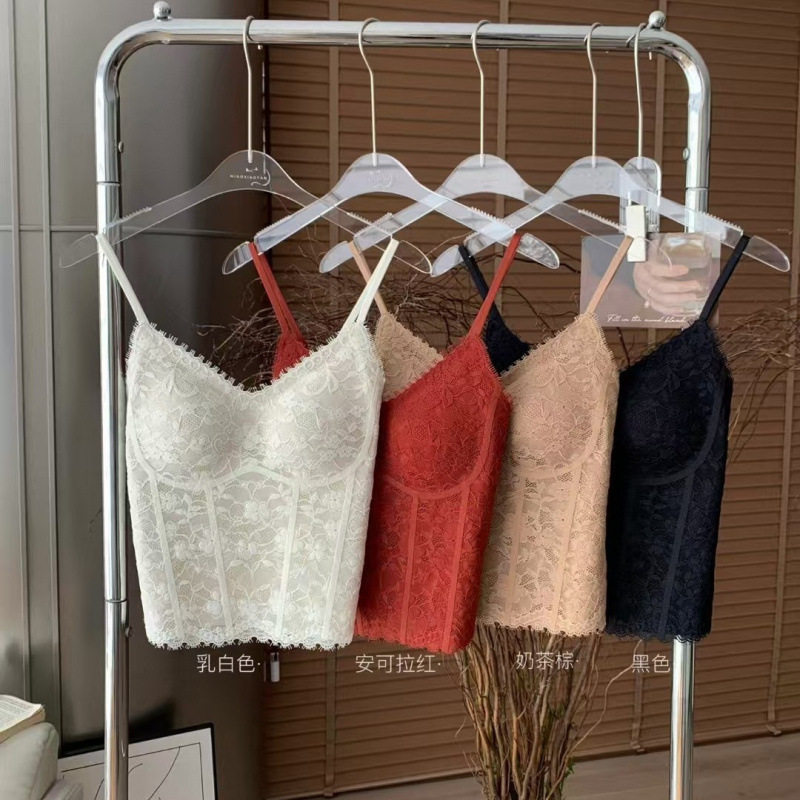 纯欲复古碎花蕾丝小吊带背心简约外穿百搭带胸垫性感美背内衣,女士内衣/男士内衣/家居服,少女文胸,淘宝优惠券,粉丝福利购,淘宝优惠卷