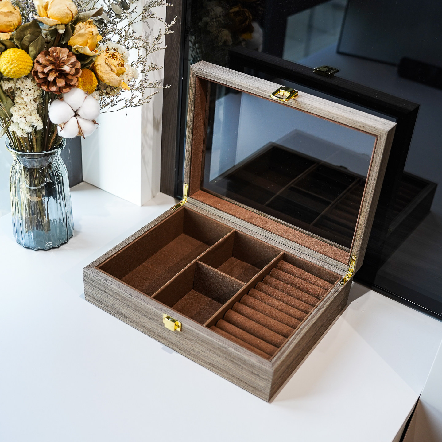 高档手镯收纳盒多格首饰盒