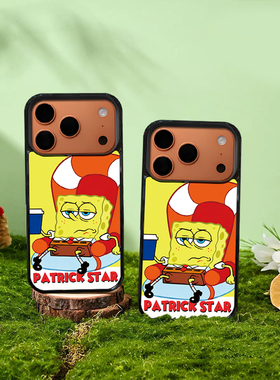 海绵宝宝mdd喝蓝色饮料imd适用于苹果12手机保护壳爆款16promax潮流手机壳创意卡通17pro手机保护套