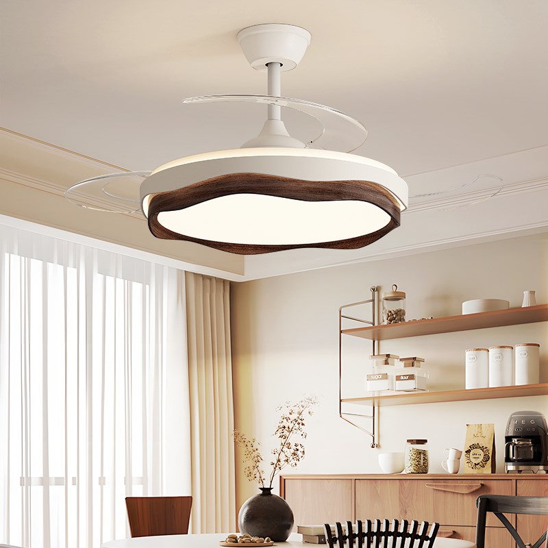箭牌照明风扇灯隐形中古风吊扇灯2024新款卧室餐厅电扇吊灯一体灯