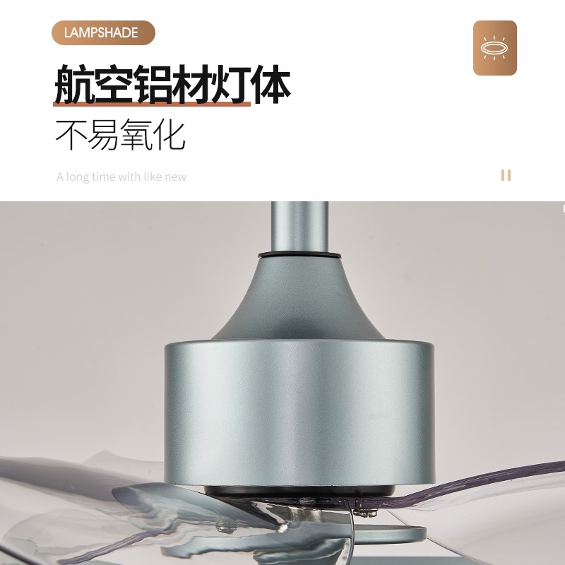 餐厅风扇灯吊扇灯简约现代家用智能卧室房间小客厅电风扇吊灯一体
