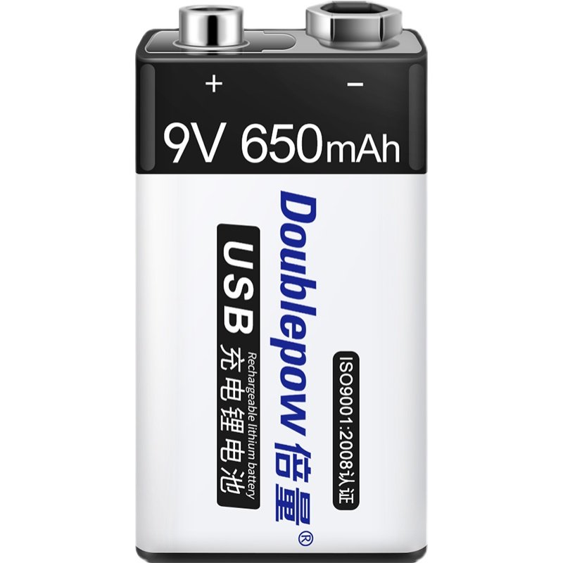 9v充电电池测体温枪仪器仪表9伏6f22方块叠层万用表USB锂电池