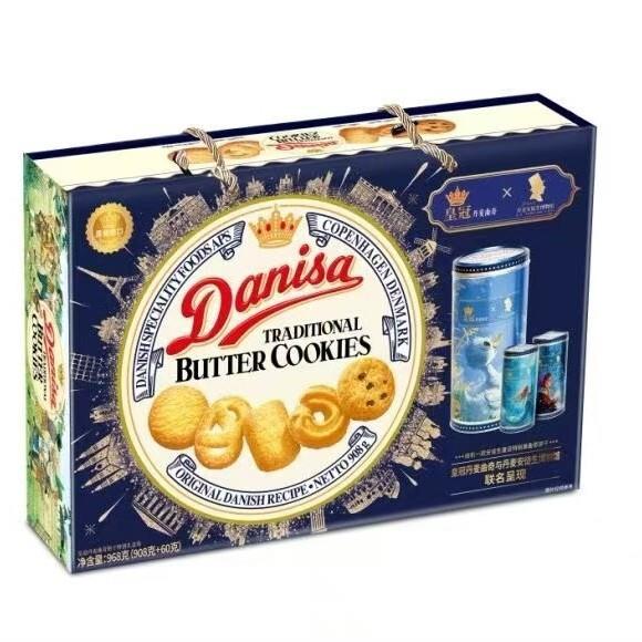 印尼Danisa皇冠丹麦曲奇饼干908g礼盒装零食送礼礼物礼品750g