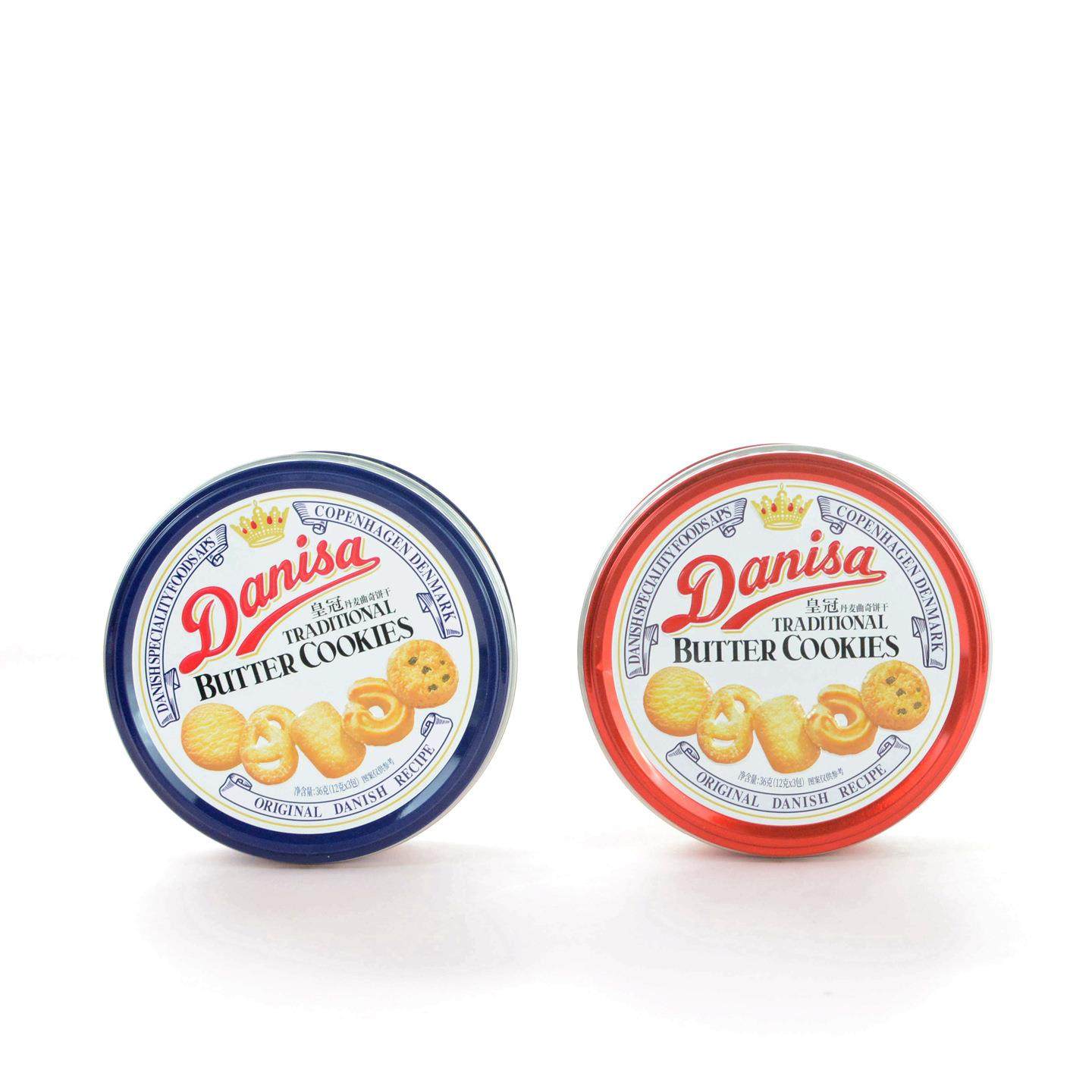 印尼进口Danisa丹麦皇冠曲奇饼干满月乔迁过寿搭配喜饼铁罐装36g