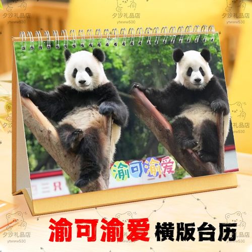 大熊猫渝可渝爱2025年双面台历挂历日历定制写真集相册照片画册