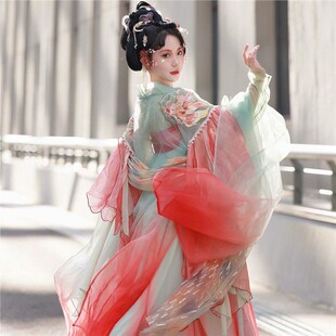 游园惊梦汉服【人间大锦鲤】原创汉服女齐胸襦裙大袖衫春夏款套装