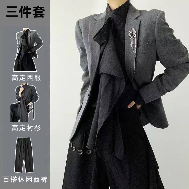 Chengyi 复古山本耀司风西服修身男中性风设计感西装衬衫套装12