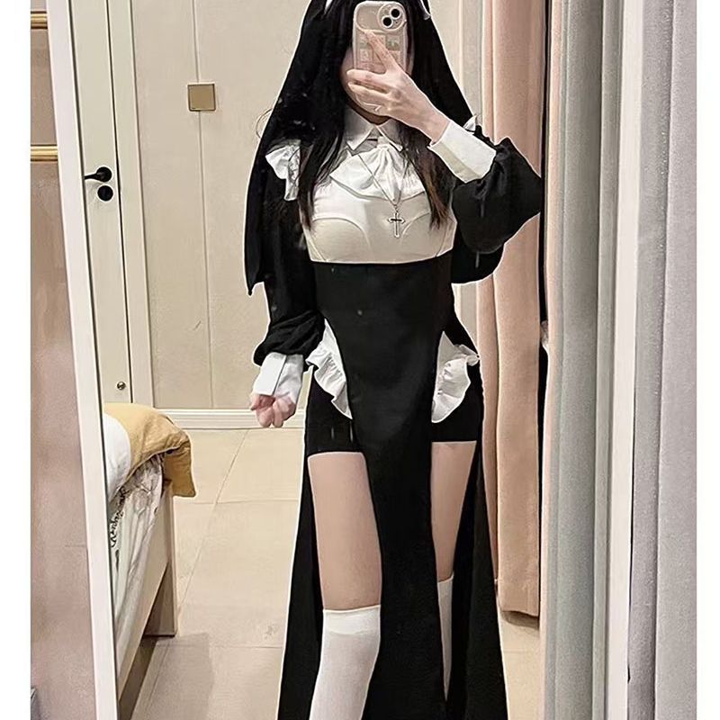 万圣节服装修女COS万圣节性感修女服装 抖音修女变装同款
