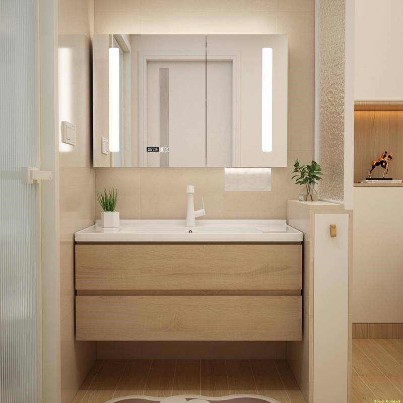 端极简风浴室柜洗漱台陶瓷一体盆洗脸洗手池小户,家装主材,浴室柜组合,淘宝优惠券,粉丝福利购,淘宝优惠卷