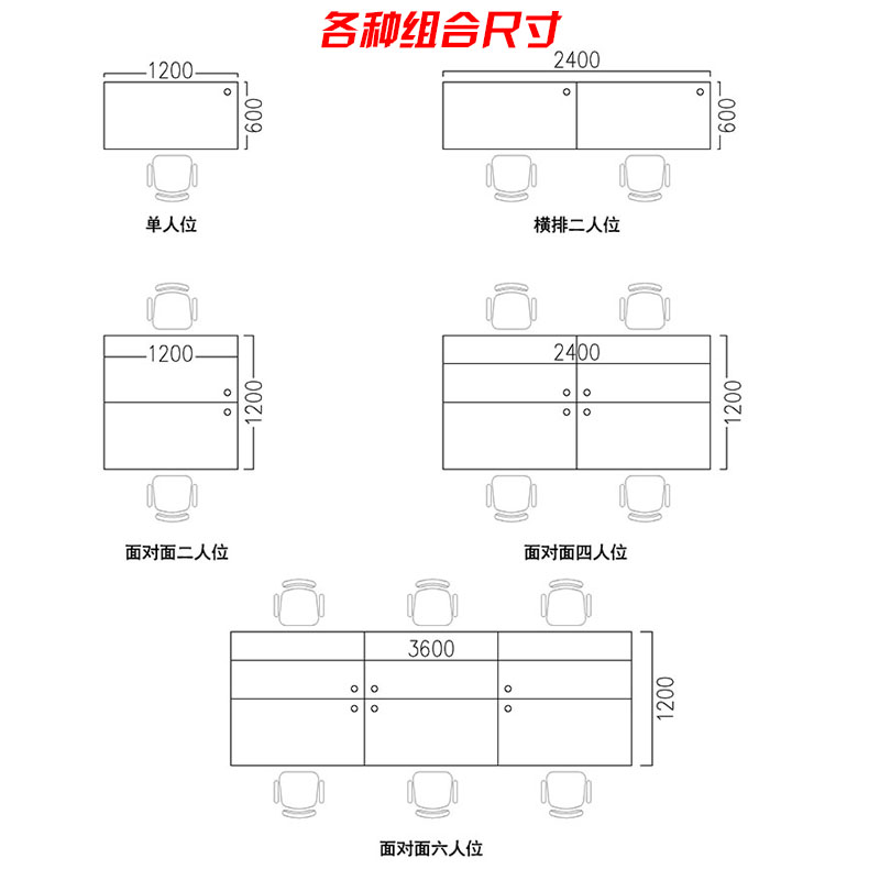 上品宇禾四人办公桌椅现代单人位职员屏风工位人电脑桌