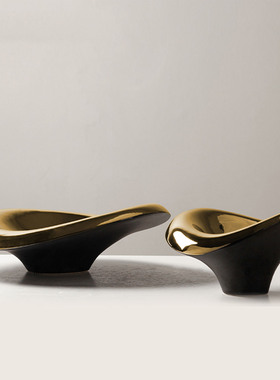 简约现代艺术花朵造型置物盘果盘摆件售楼处餐厅样板间酒店会所