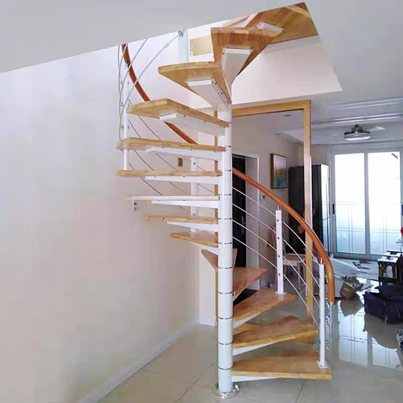 旋转楼梯定制螺旋阁楼o复式室内别墅家用loft钢木中柱公寓跃层整