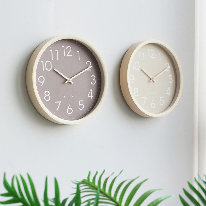 MJK钟表挂钟客厅2023新款家用时尚静音时钟挂墙简约现代奶油风
