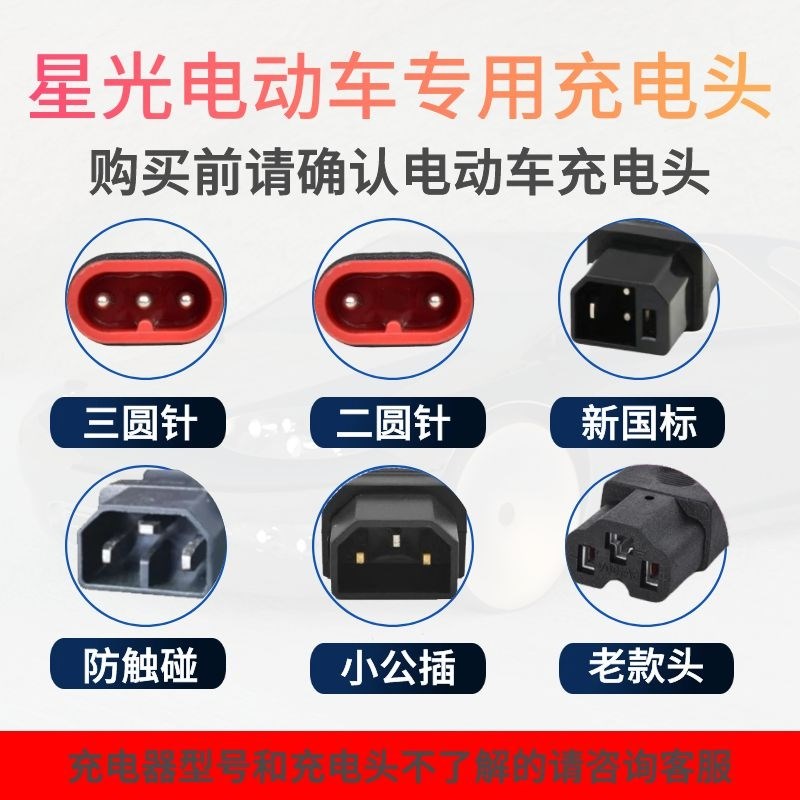 适用星光车48V12AH60V20AH72V20A自动断电原装配件充电器