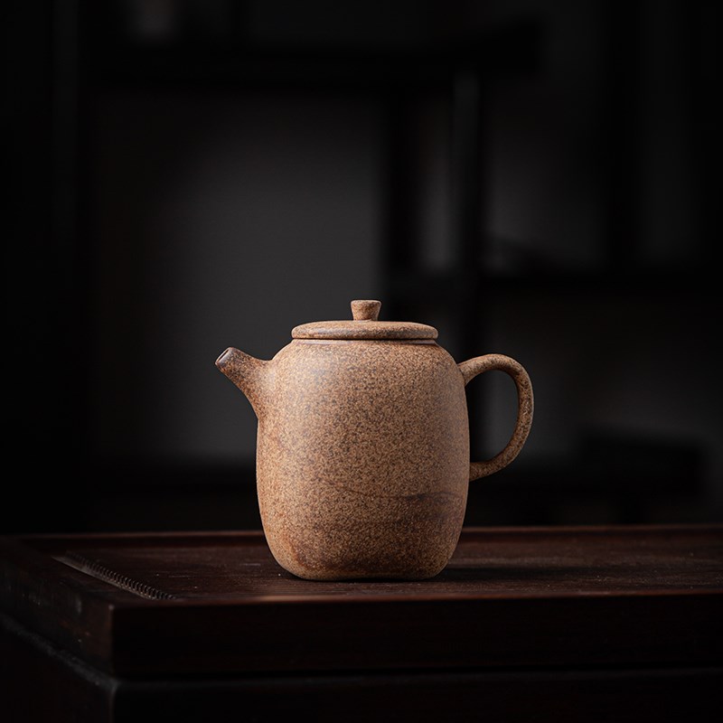 老岩泥四方壶复古手工泡茶壶内置球形滤孔泡茶器茶具泡茶家用单壶
