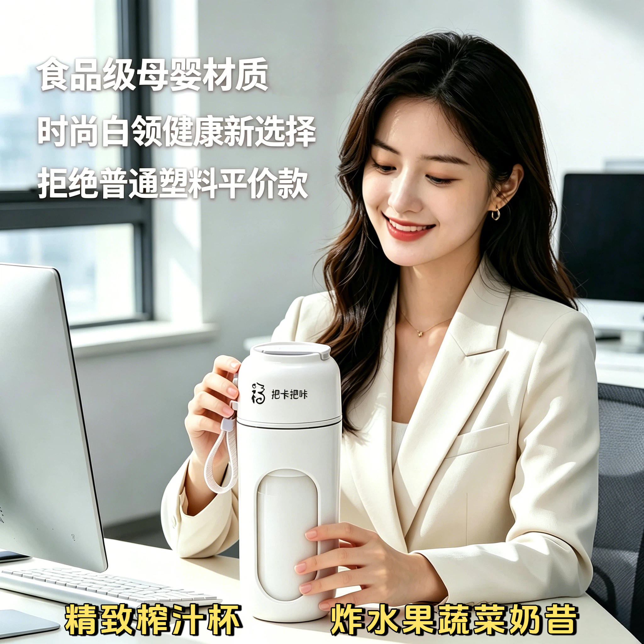 便携式水果榨汁杯无线炸蔬果家用辅食运动代餐电动碎冰精致果汁机