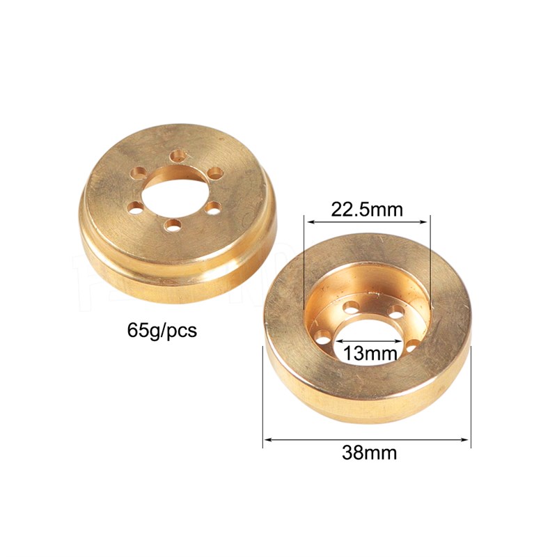 1.9 2.2寸轮毂黄铜配重块 单个63g VP轮毂 SCX10 TRX4 TRX6配重
