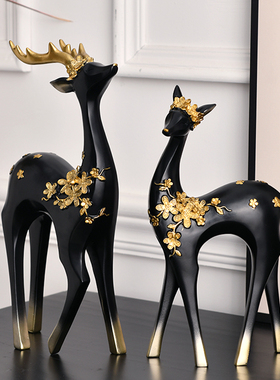 梅花鹿摆件客厅玄关电视酒柜装饰品乔迁送礼样板房家居创意小摆设