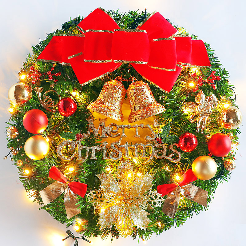 圣诞花环30/40/50/60cm 圣诞节装饰品 大型花环套餐挂饰 装饰门挂