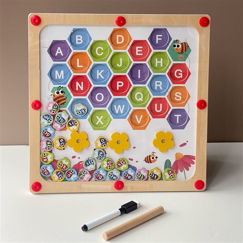 儿童大写小写字母配对认知磁性迷宫桌面游戏宝宝早教益智力玩具
