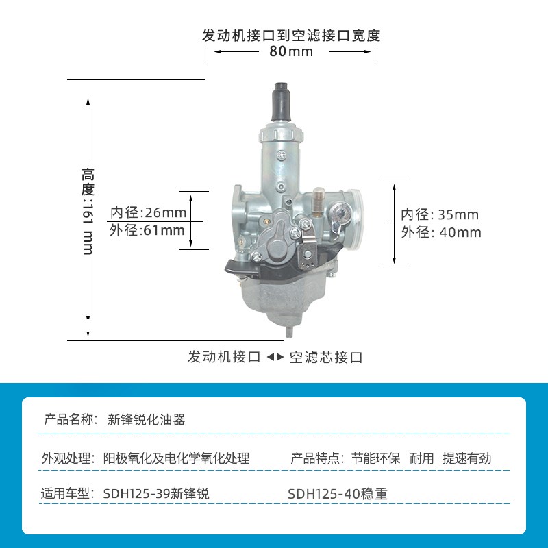 适用洲本田SD125-39/39A新锋锐SD125-40稳重化油器
