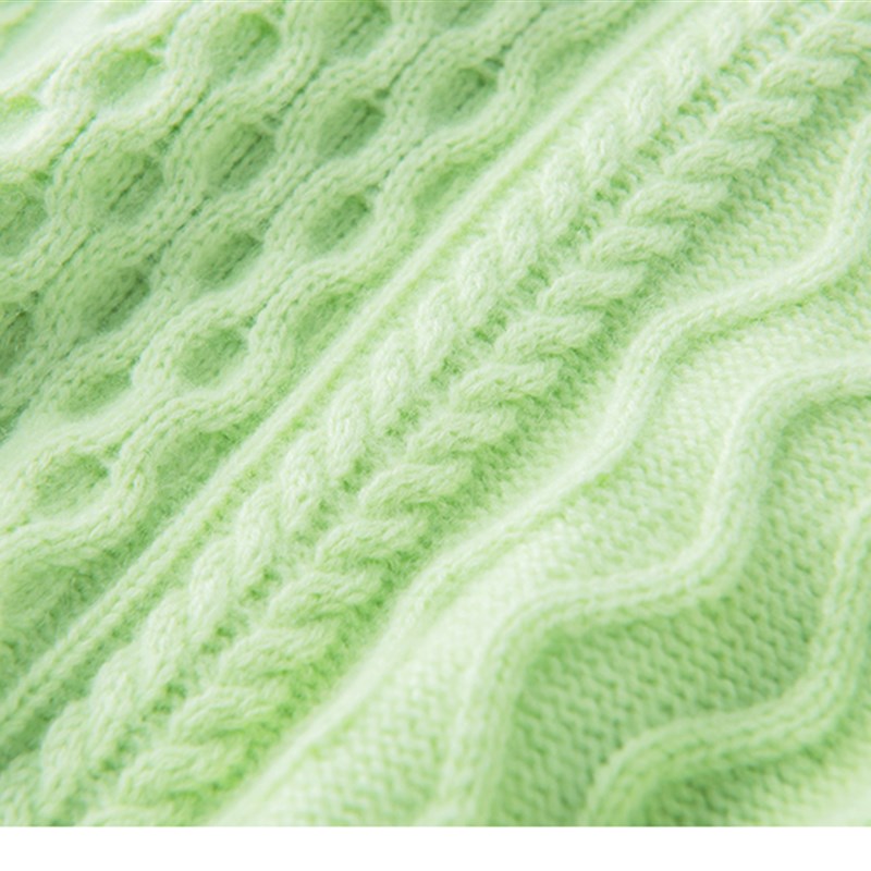 雍容华贵!黑色绞花圆领羊绒衫女加厚百分百纯羊绒毛衣宽松