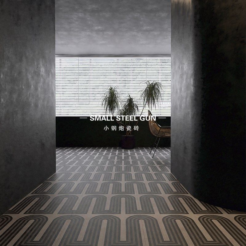 法式复古拱桥花片600x600瓷砖 客餐厅卧室全瓷地砖咖啡厅酒店墙砖