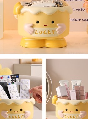 奶油风卡通蛋糕收纳盒电视柜玄关装饰摆件创意客厅家居好物