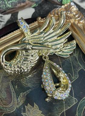 蜜南】 Vintage新捷克钻古镶鹤嵌【中风时69735尚高级风磁吸仙造