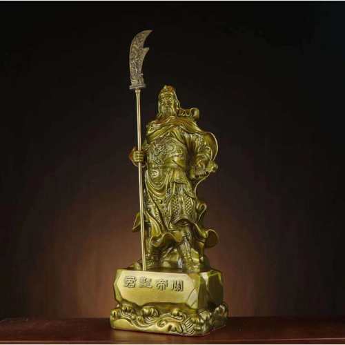 关公摆件全铜武财神立刀背剑关公眯眼关二爷铜像神像公司开业T
