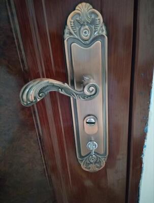 防盗门拉手红古铜把手执手复古铝合金门入户门双开大门锁简约门锁