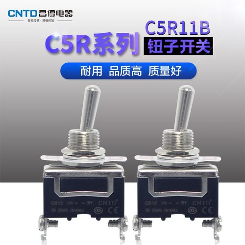 CNTD昌得2脚2档C5R11B 15A 拨动摇头摆臂钮子开关 复位式1021R