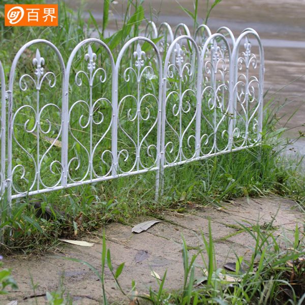 花园铁复古爬藤花支架小篱笆隔断栅栏草坪护栏围栏户外庭院装饰
