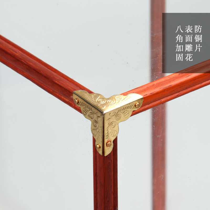 红木宝笼玻璃罩子古董佛像观音底座实木摆件防尘罩透明展示盒定制